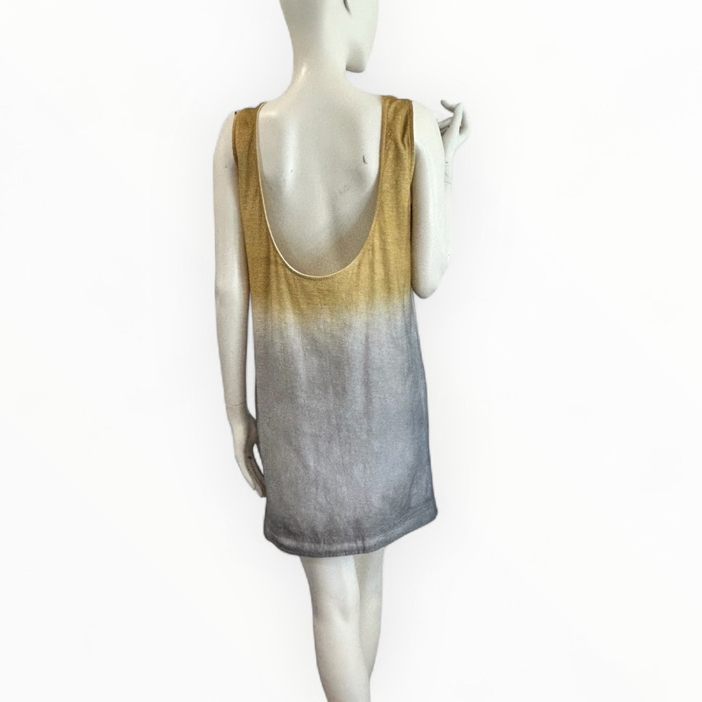 Shimmery Metallic Degrade Low Scoop Back Mini Beach Dress
